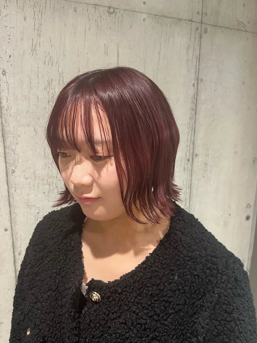 ミディアム カラー ヘアアレンジ カット ヘアカラー トリートメント ボブ×艶カラー 特化・リクト💥のヘアスタイル