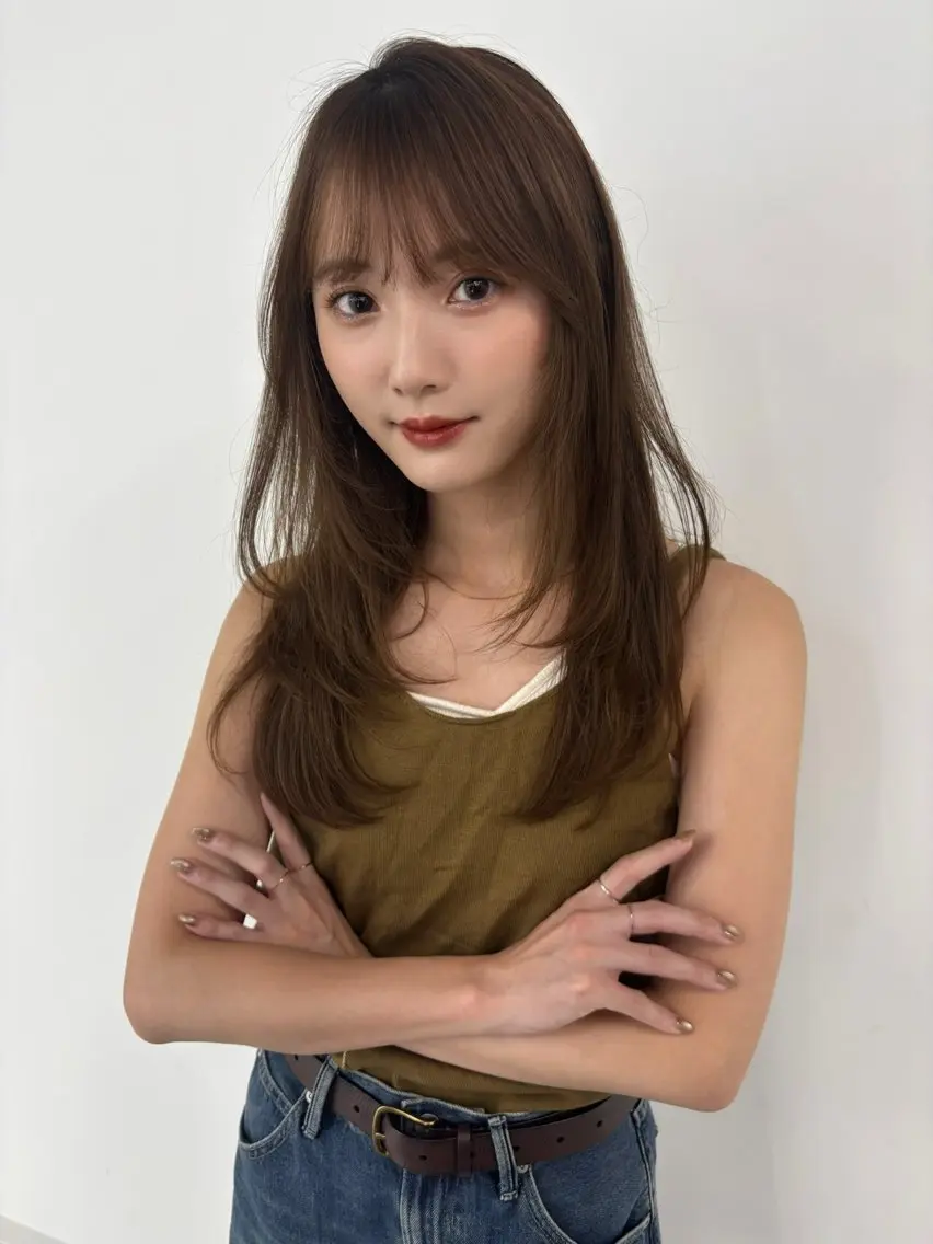 【🎀ᩚミニモ限定🎀ᩚ】顔周りカット＋ケアカラー＋高保湿トリートメント🫧ロング料金なし💭ྀིの写真