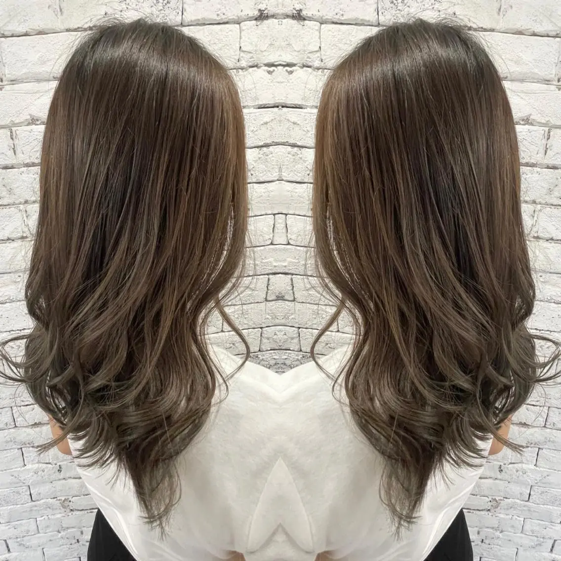 ロング カラー バレイヤージュ レイヤーカット カット ヘアカラー ギャルの革命児 秀斗のヘアスタイル