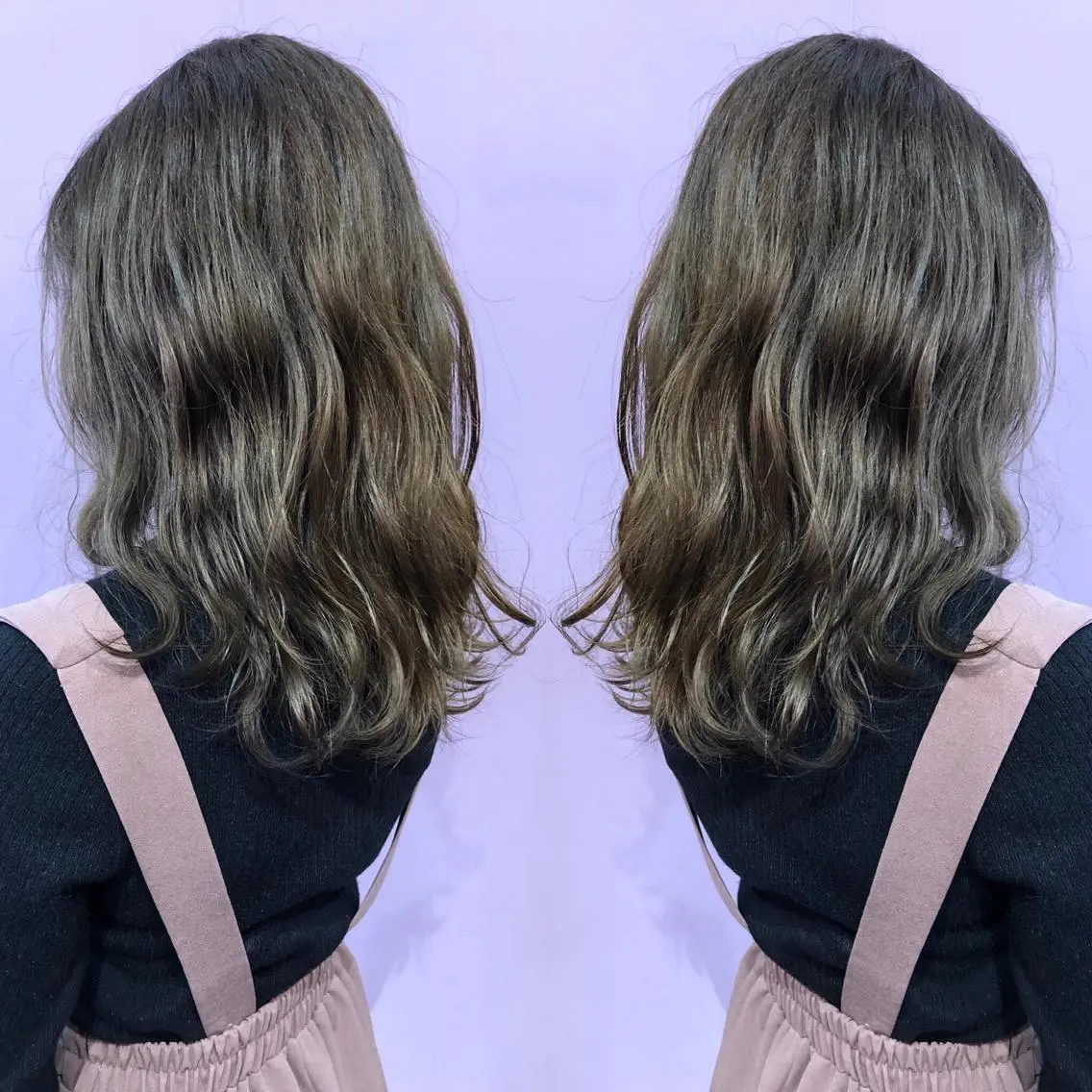 セミロング カラー パーマ レイヤーカット 細川 亮のヘアスタイル