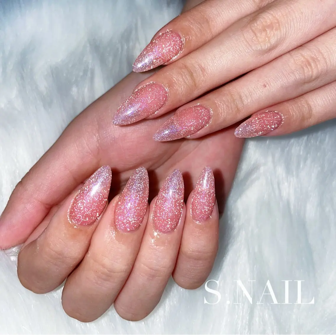 ネイル フラッシュネイル ピンク ハンドネイル S.NAIL Suuのネイルデザイン