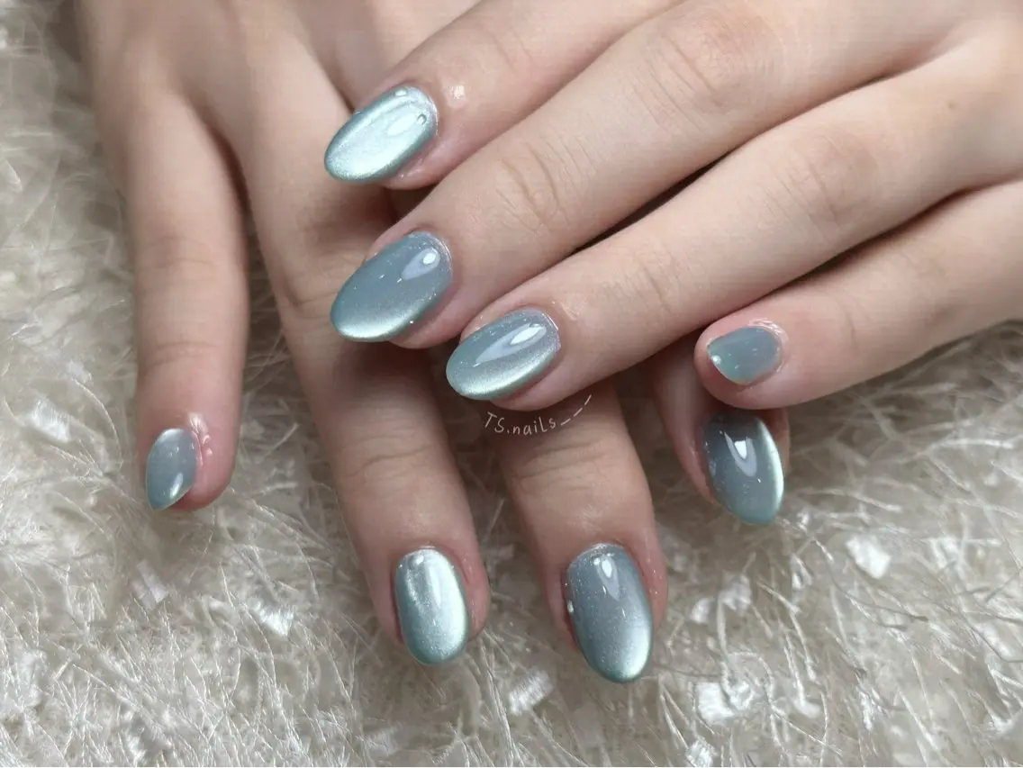 ネイル キラキラネイル マグネットネイル 持ち込み オフィスネイル シンプルネイル ハンドネイル ハンドケア TS. nails___のネイルデザイン