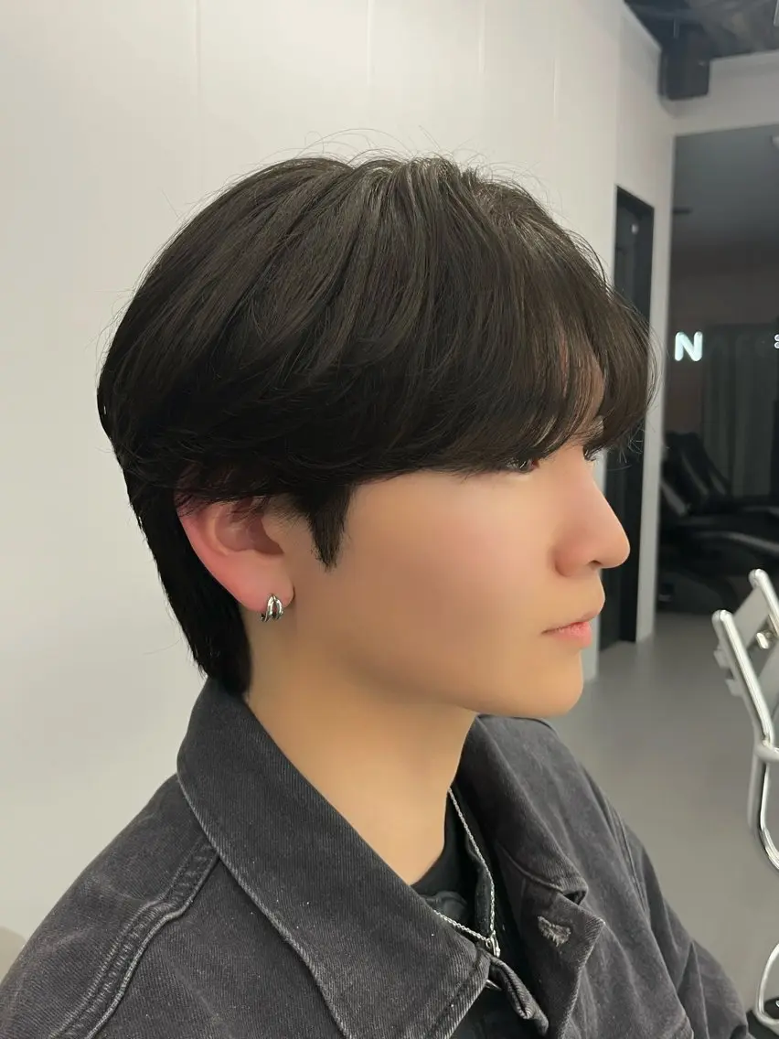 メンズ マッシュ シースルーマッシュ アイカ🐺 メンズ韓国ヘアのヘアスタイル