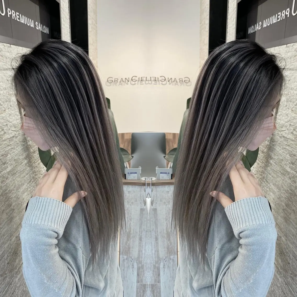 セミロング ヘアカラー トリートメント Y Uのヘアスタイル
