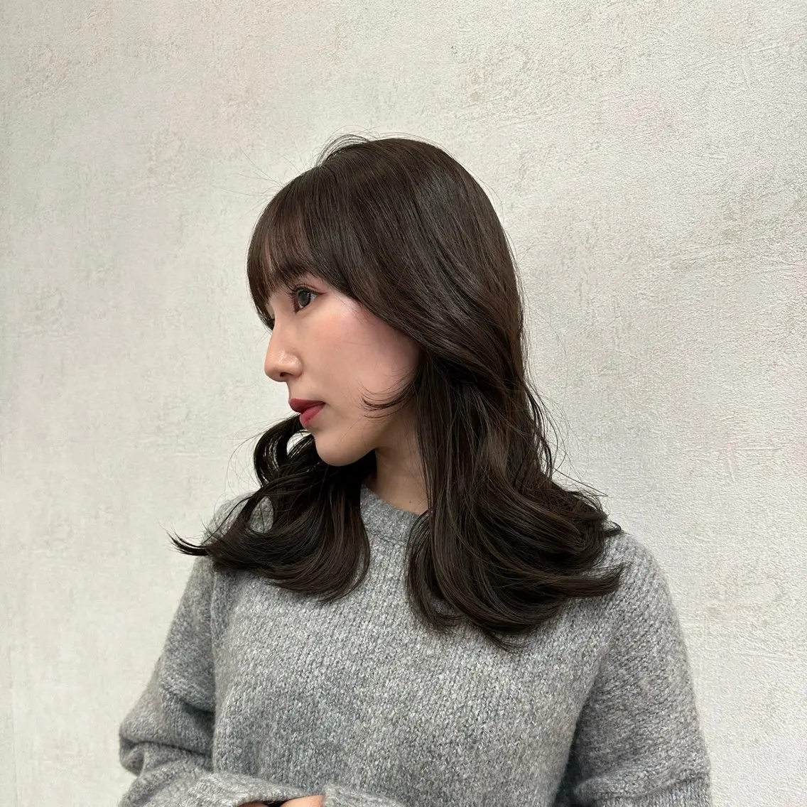 セミロング カラー 地毛風縮毛矯正 /ニュアンス/はるたのヘアスタイル