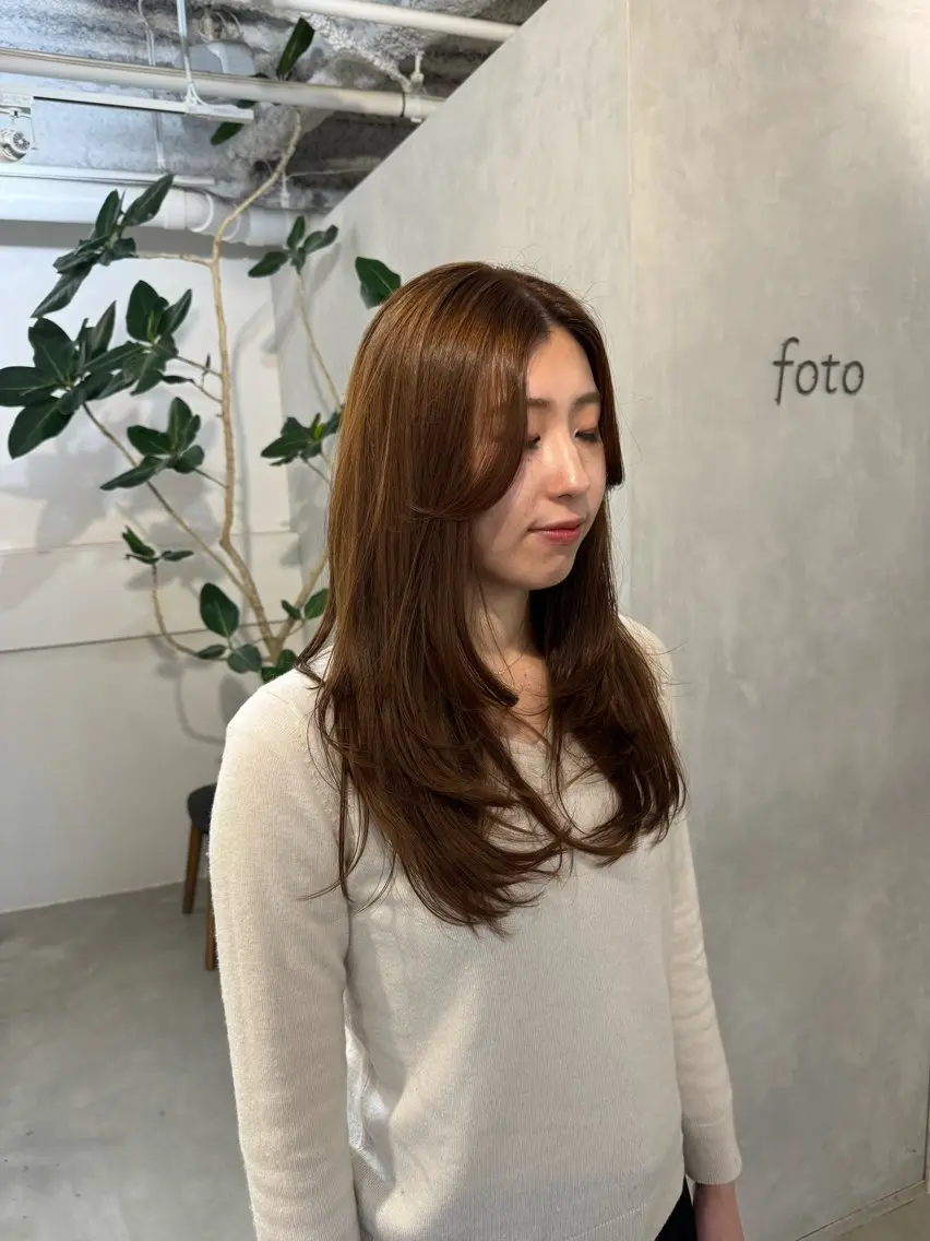 セミロング カット ヘアセット 新宿/顔周りカット +レイヤー=しずく♩のヘアスタイル