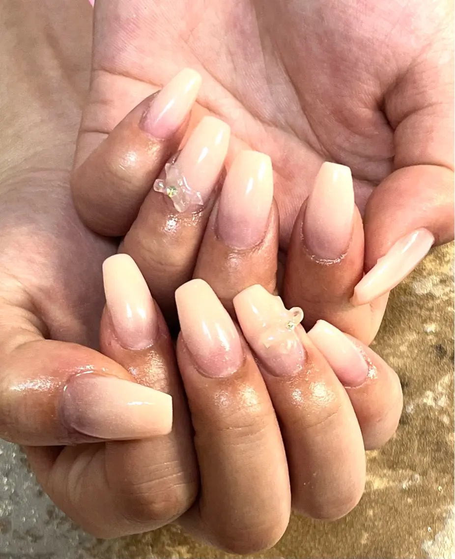 ネイル 長さ出し リボン plaisir プレジールネイルのネイルデザイン