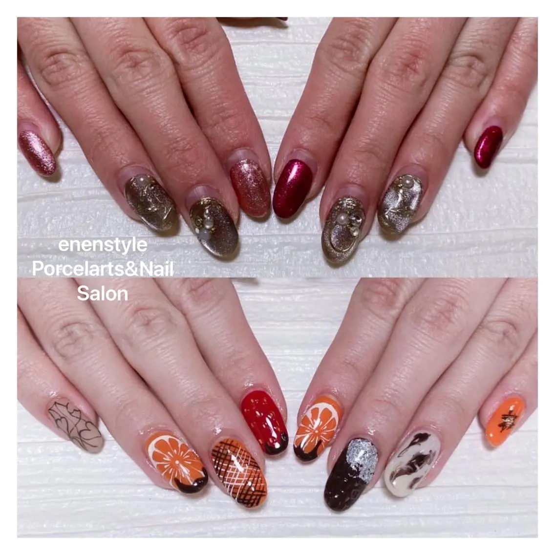 ミディアム ネイル ハンドネイル 🐾enen style 🐾のネイルデザイン