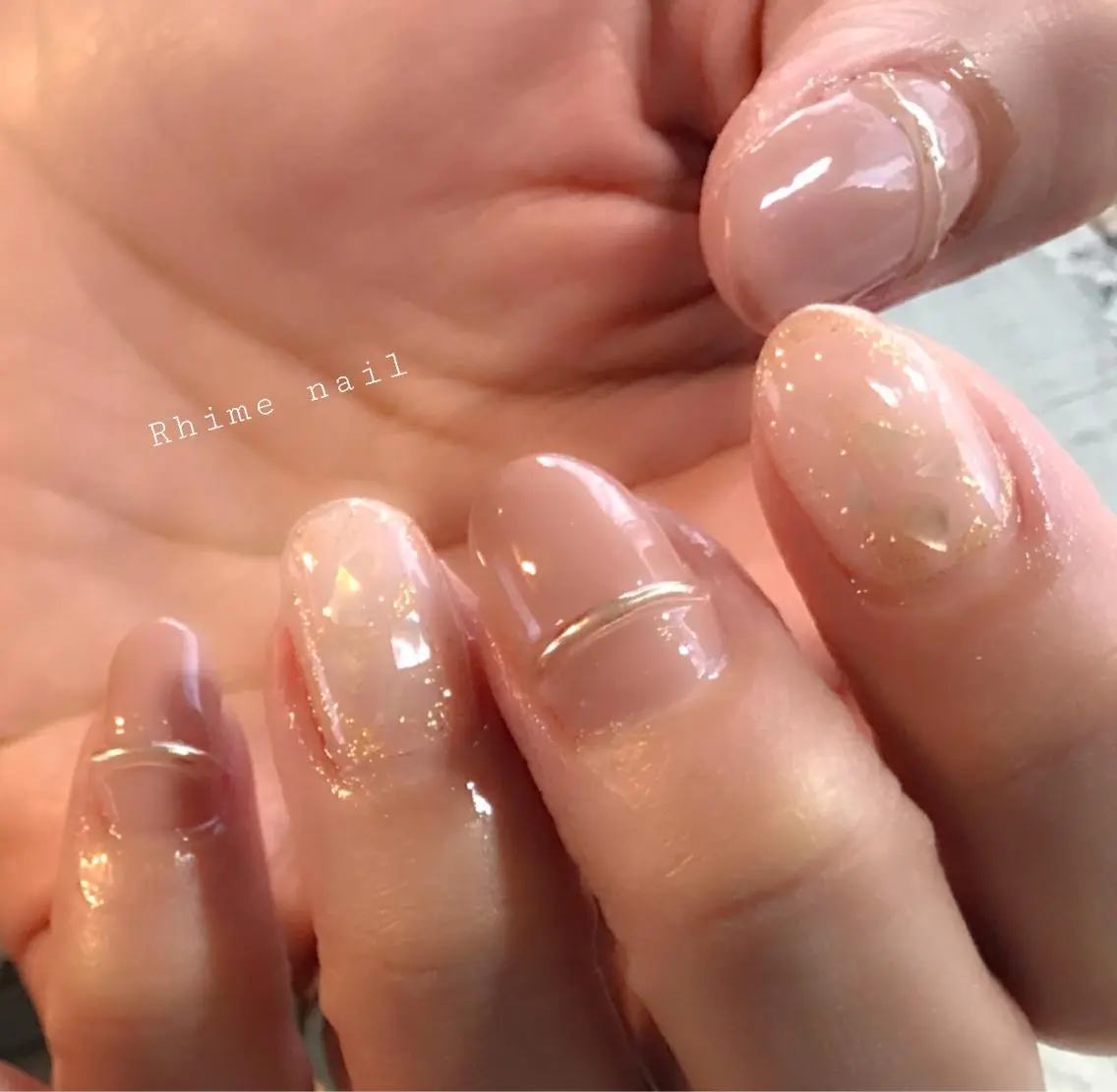 ネイル カジュアル ジェルネイル マグネットネイル ミラーネイル パラジェル Rhime nail ライムネイルのネイルデザイン