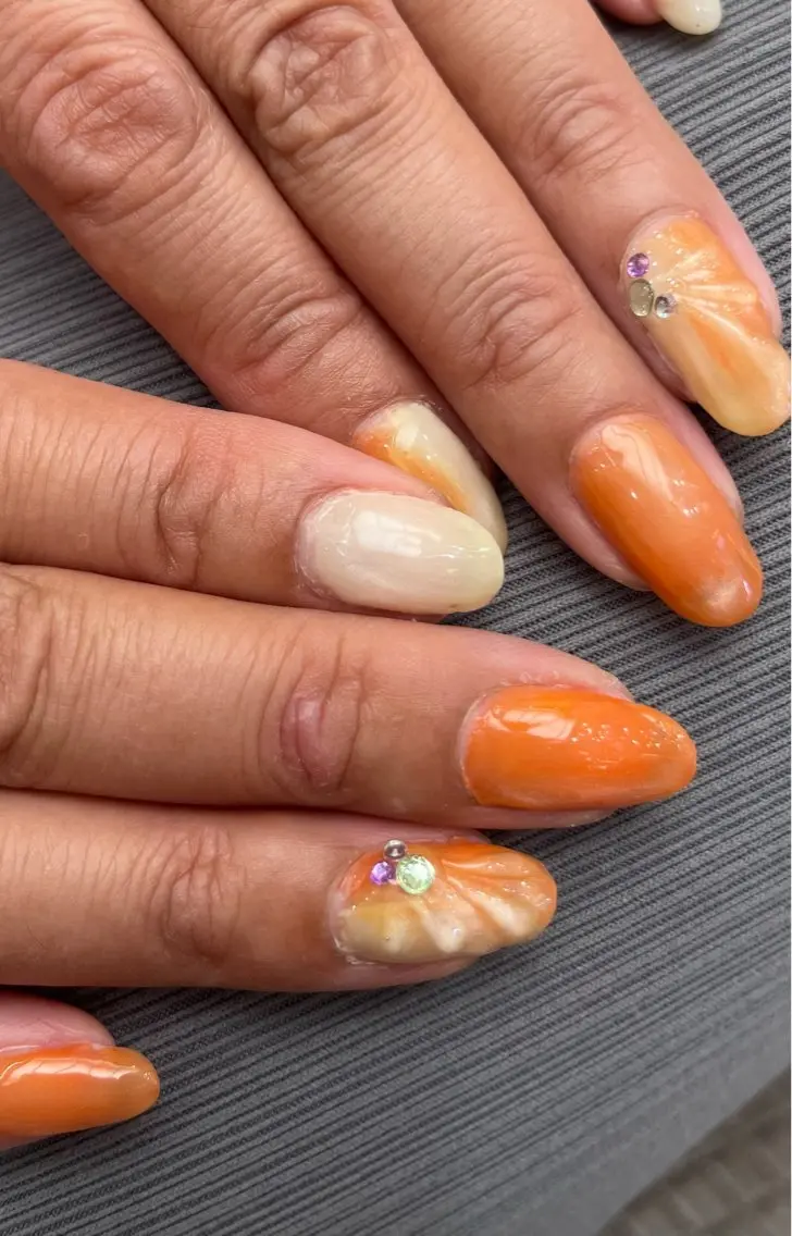ネイル アートネイル クリアネイル グラデーション ストーンネイル ハンドネイル 〜Pearl me〜 Michiのネイルデザイン