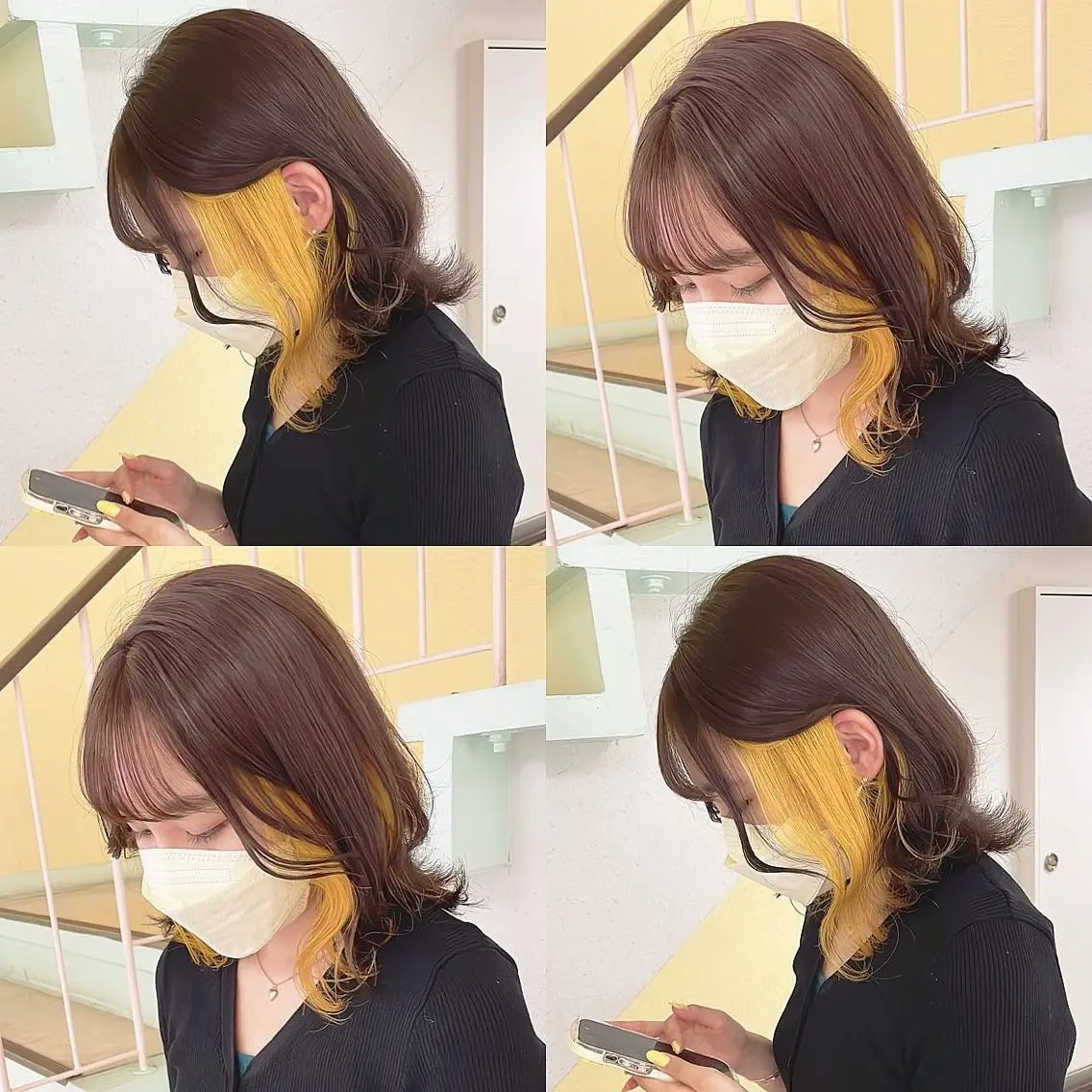 カラー ヘアカラー トリートメント 渋谷:インナーカラー ／🍒エリカ🍒のヘアスタイル