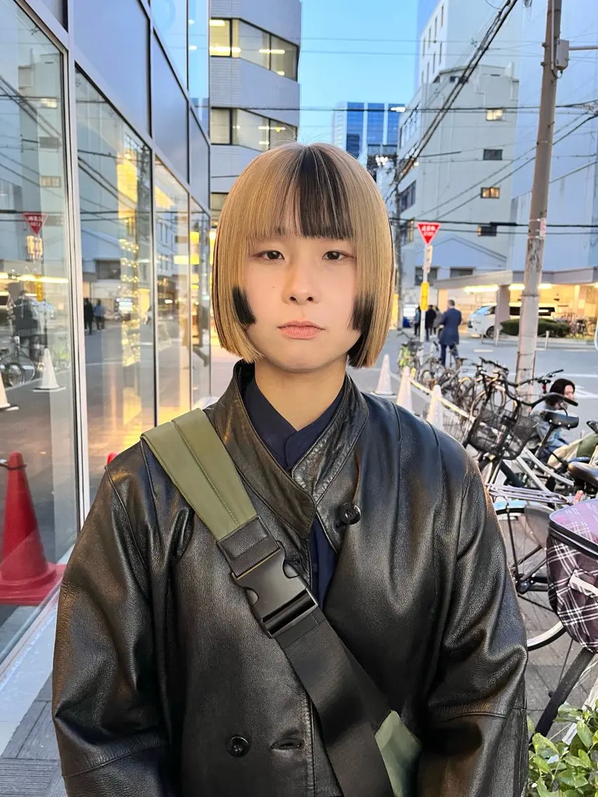 ショート カラー 黒髪 ブロンド デザインカラー ボブ カット ヘアカラー ショート/パーマ/ カラー/FUKOのヘアスタイル