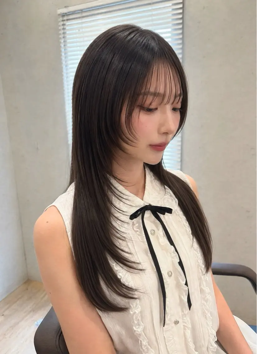 ミディアム レイヤーカット ユナイテッド ビューティー西金沢のヘアスタイル
