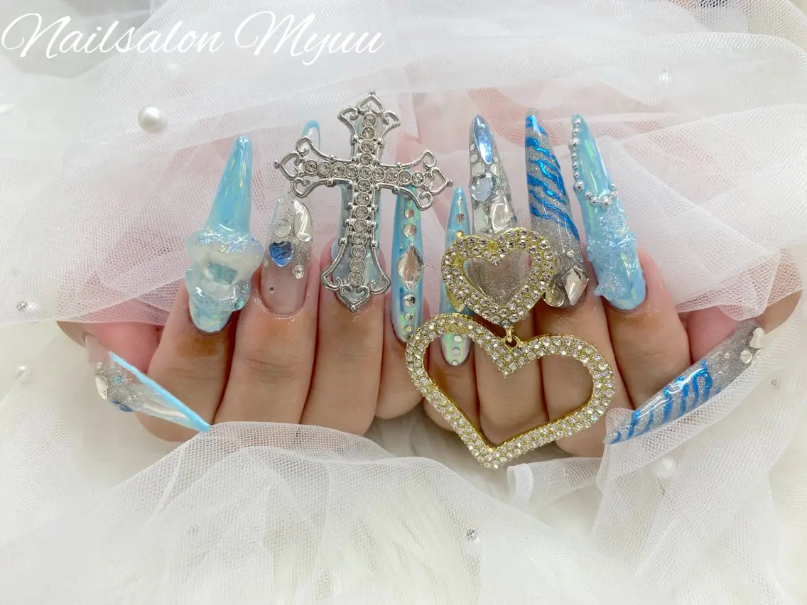 ネイル ロングネイル ハンドネイル Nailsalon Myuu笠原のネイルデザイン