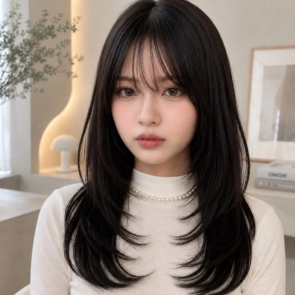 ミディアム カラー カット ヘアカラー トリートメント 🦋韓国風レイヤー/ 艶髪矯正🦋凛太郎のヘアスタイル