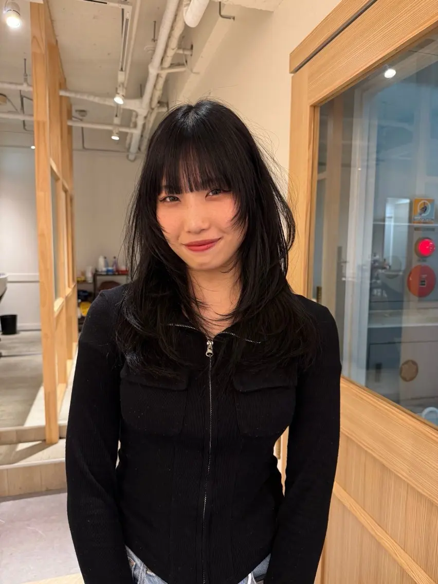 ロング カラー ハッシュカット 韓国風ヘア レイヤーカット ウルフカット ウルフレイヤー カット ヘアカラー トリートメント “ミニモ最高評価獲得 “代表"Kohei"のヘアスタイル