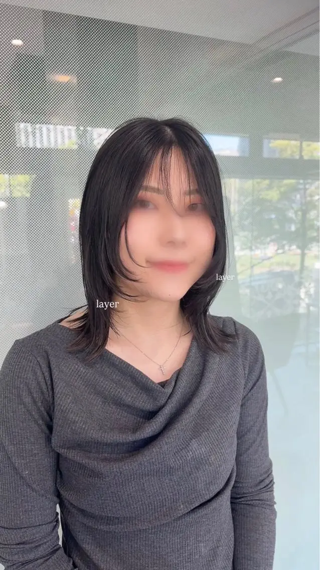 ミディアム ミディアムレイヤー レイヤーカット カット トリートメント 坂本奈都美/Jr.s 🎀のヘアスタイル