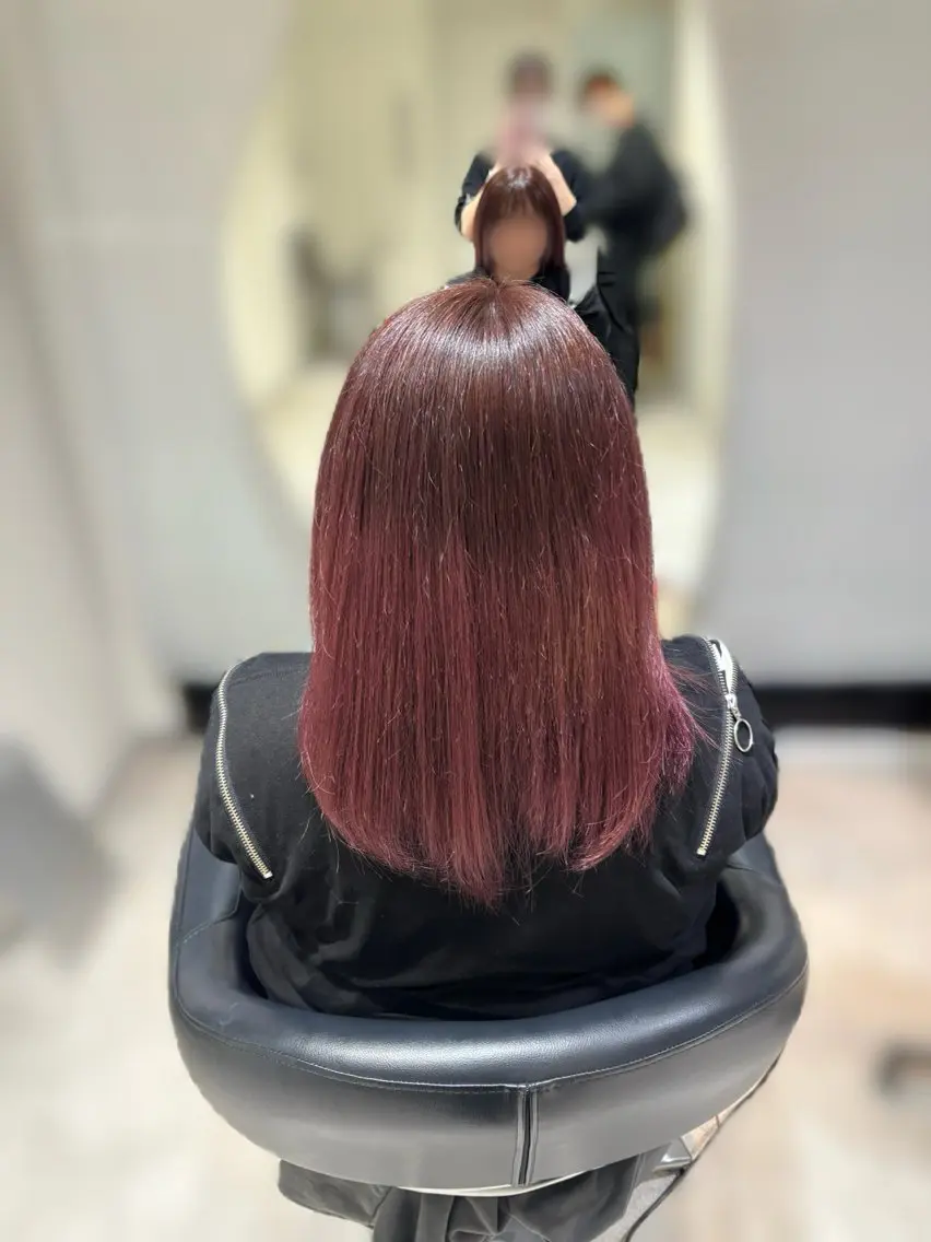カラー ブリーチ ブラウンカラー 🧸艶髪🫧🎀 岡由紀乃のヘアスタイル