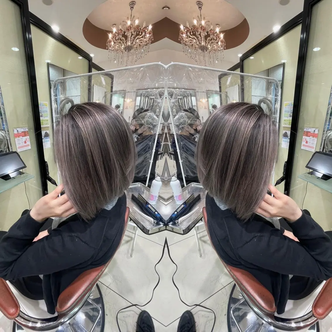 ミディアム ヘアカラー Y Uのヘアスタイル