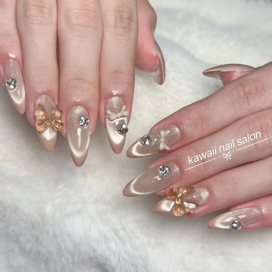 ネイル チークネイル 長さ出し フレンチネイル グラデーション 韓国ネイル Kawaii Nail Salonのネイルデザイン