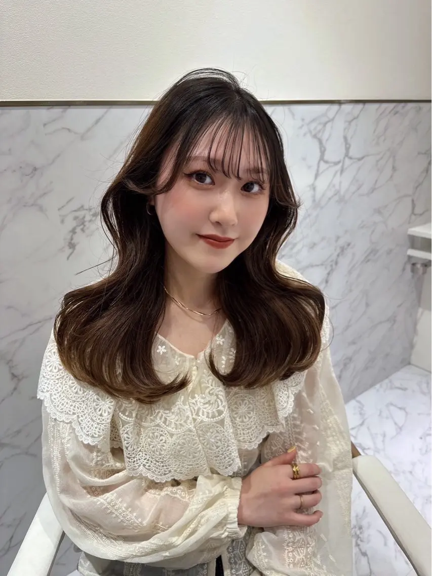 ロング ヘアカラー トリートメント ParveMix🍀 藤原愛未のヘアスタイル