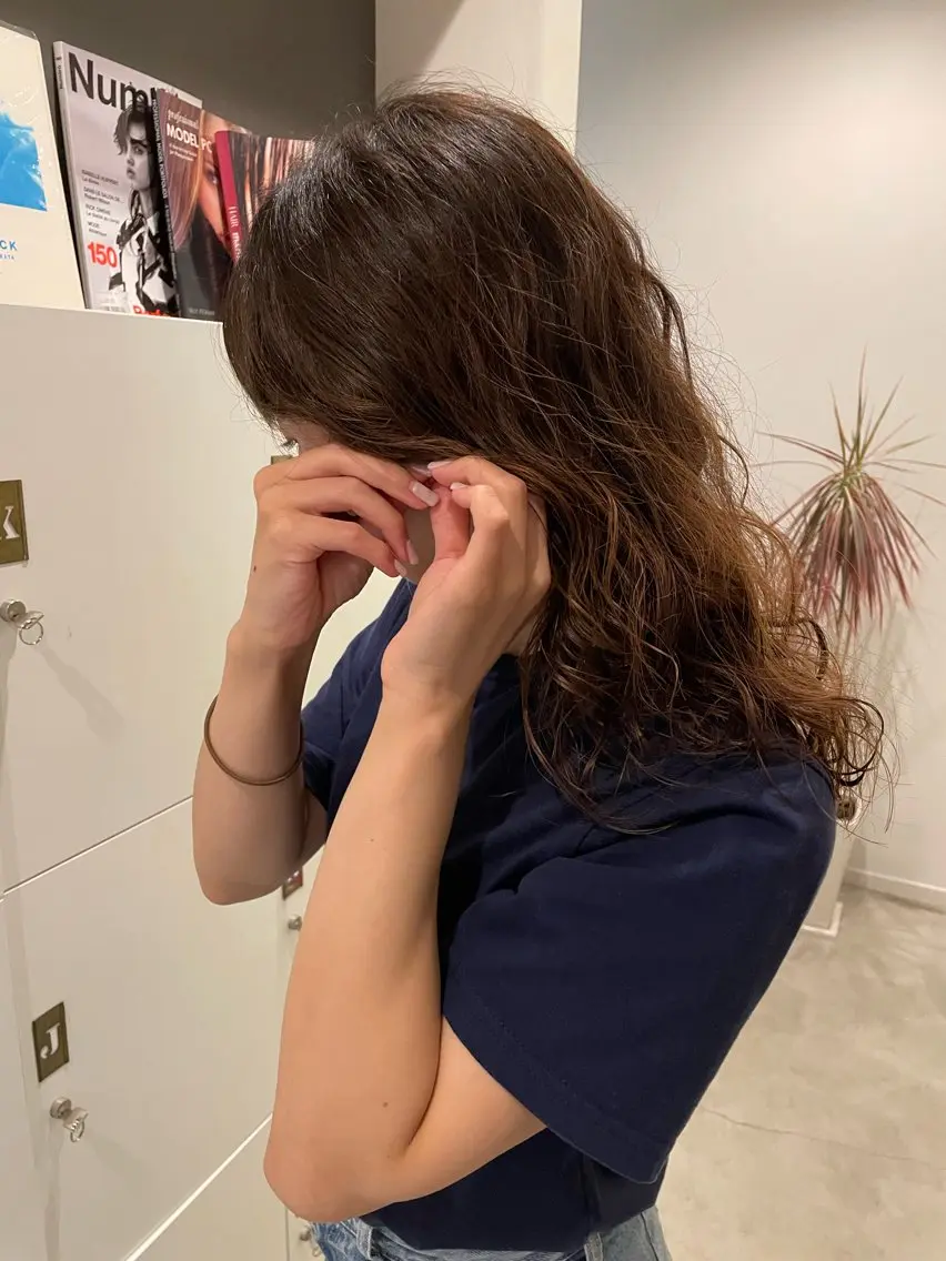 セミロング セミロングパーマ カット トリートメント 藤村 翔充のヘアスタイル