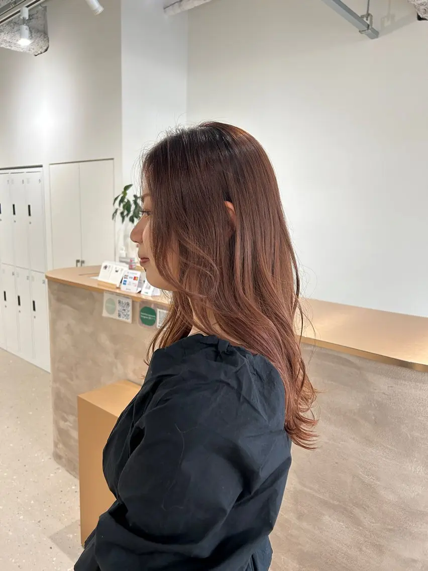 カラー ブラウンカラー オレンジ ヘアカラー 村田 七夕のヘアスタイル