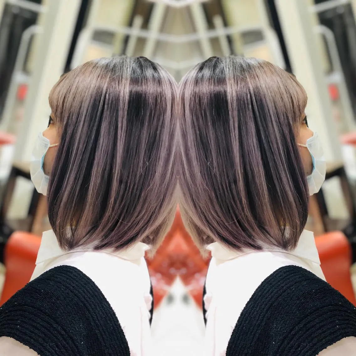 ミディアム ヘアカラー Y Uのヘアスタイル