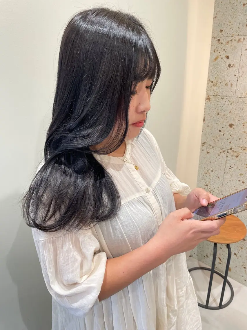 ロング カラー 黒髪 透明感カラー ヘアカラー トリートメント ヘアセット大募集 ˗ˋˏairiˎˊ˗のヘアスタイル