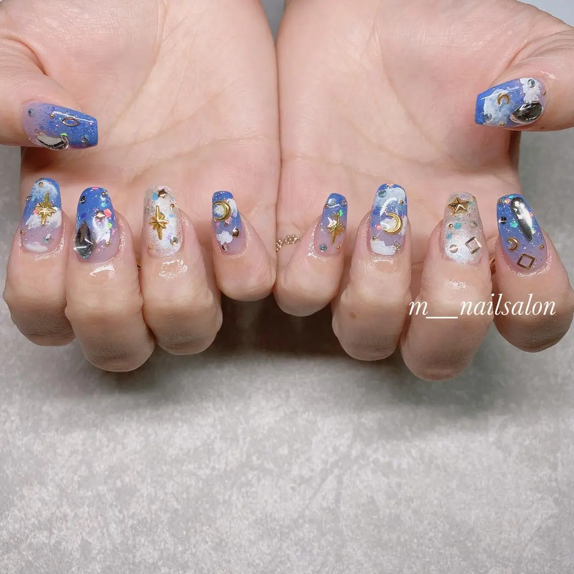 ネイル フラッシュネイル フレンチネイル ジェルネイル 韓国ネイル マグネットネイル merci nailのネイルデザイン