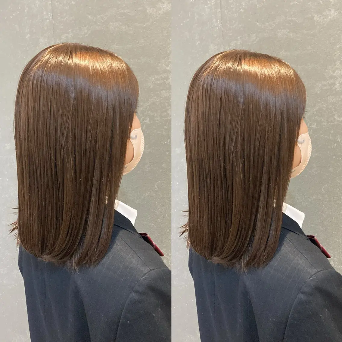 ミディアム オレンジブラウン み うのヘアスタイル