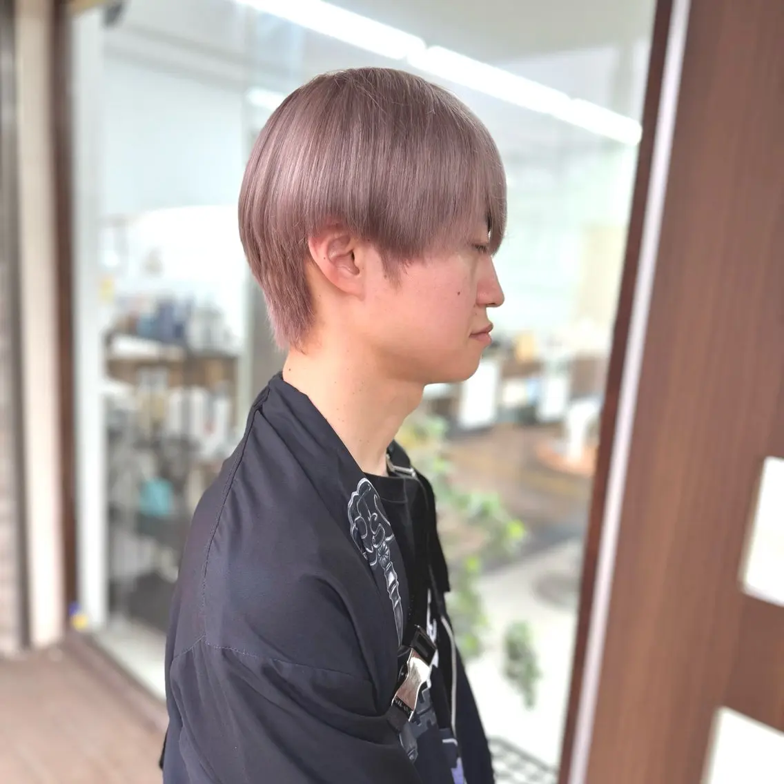 ショート カラー パーマ メンズ ベージュカラー ピンクカラー ピンクベージュ ヘアカラー メンズパーマの達人 / タカシマダイスケのヘアスタイル