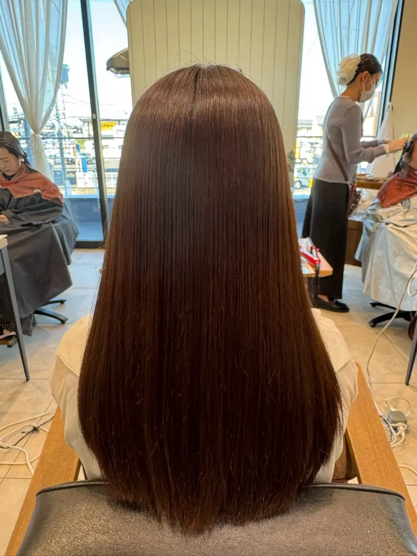 ロング カラー ストレート⭐️ 髪質改善カラー⭐️のヘアスタイル
