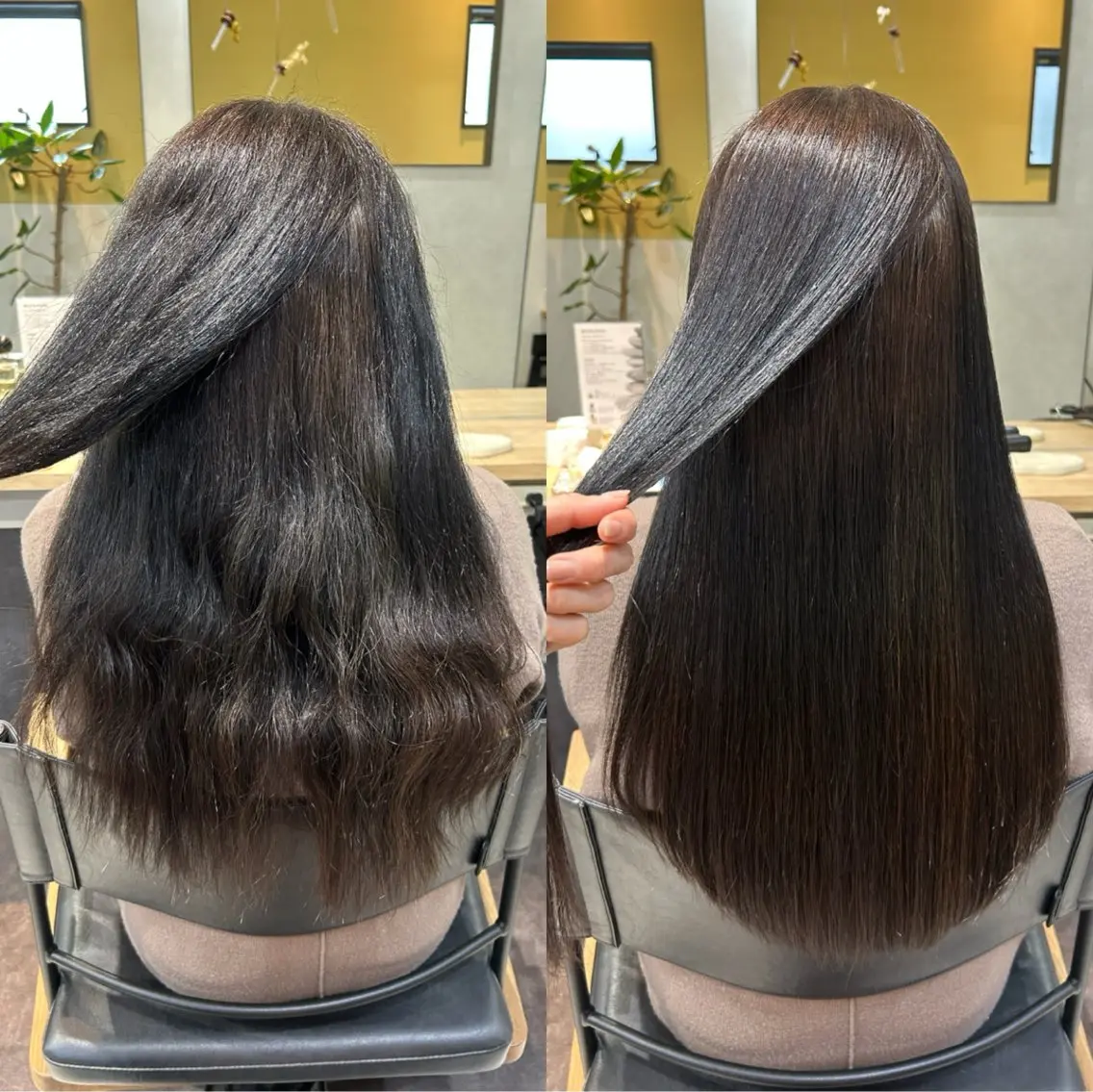 ロング パーマ 髪質改善 ストレートパーマ カット 縮毛矯正 トリートメント hubhair レイヤー/透明感のヘアスタイル