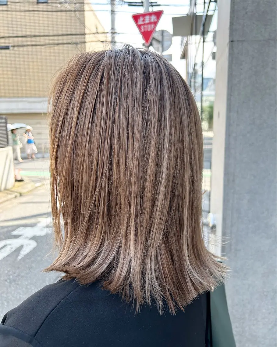 ミディアム カラー 【🌈ボブ/縮毛矯正 /🌈】motoのヘアスタイル