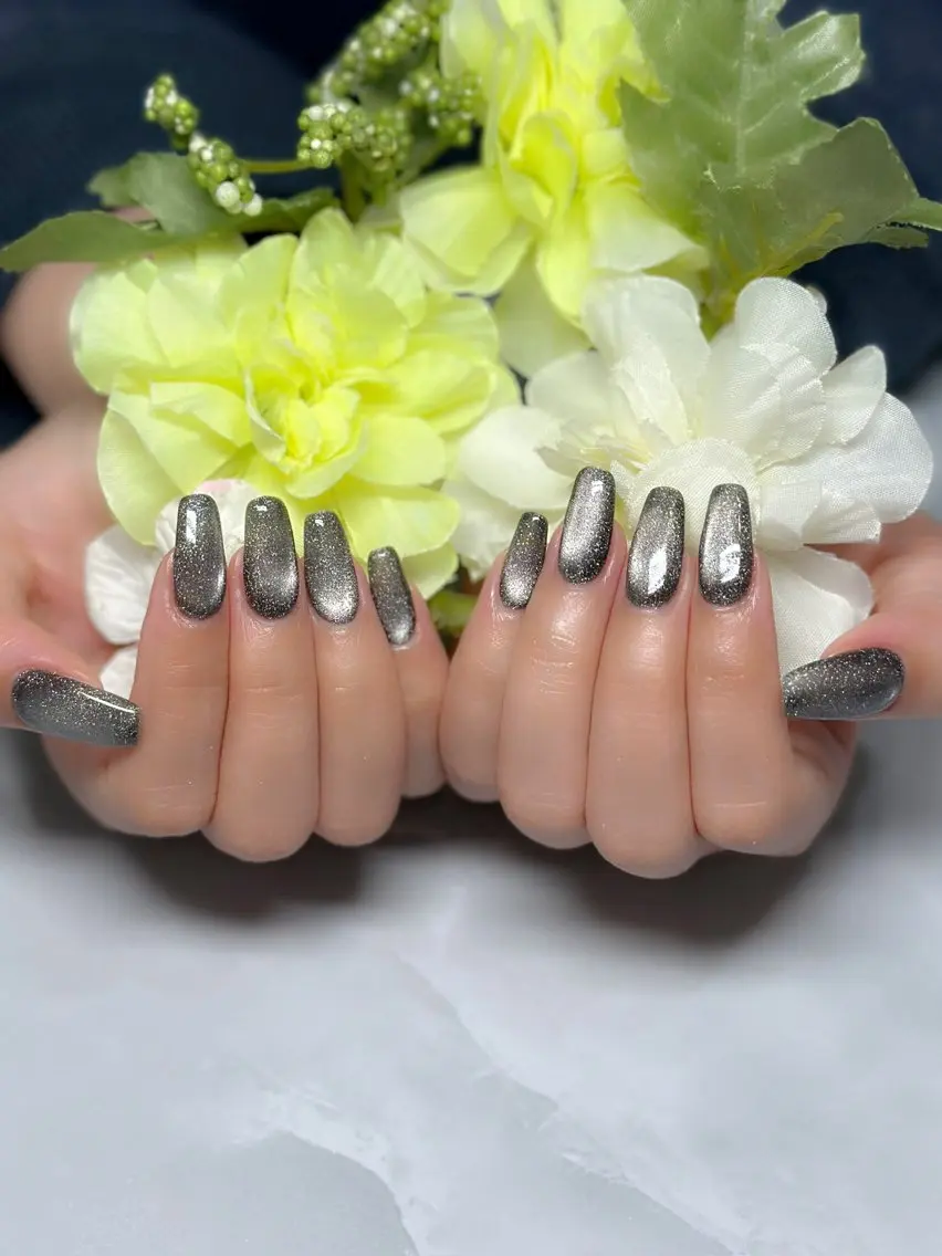 ネイル マグネットネイル ワンカラーネイル nyasu nailのネイルデザイン