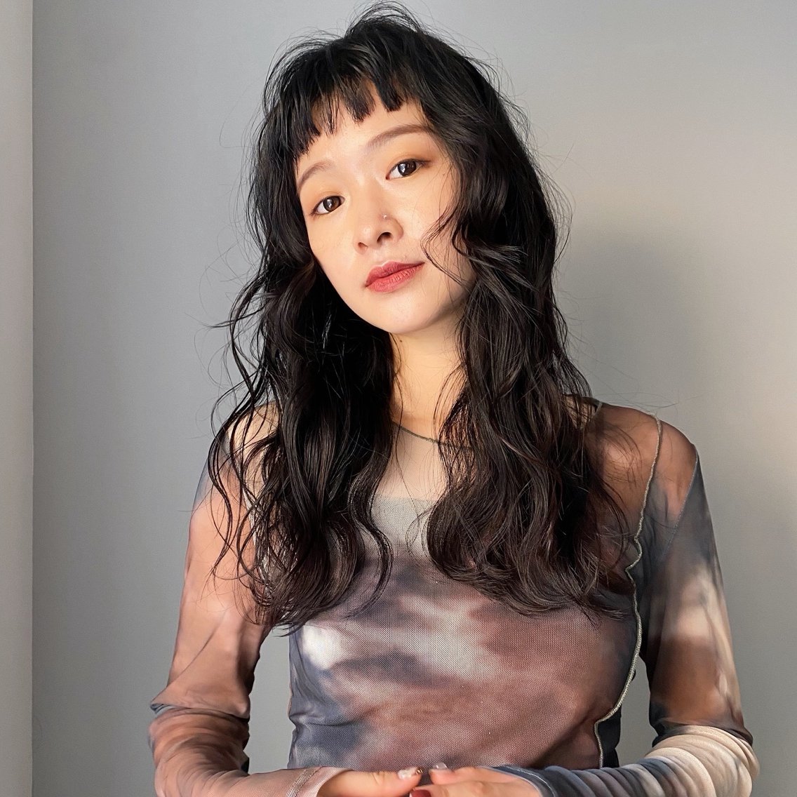 ロング カラー パーマ 似合わせ透明感カラー KANAのヘアスタイル