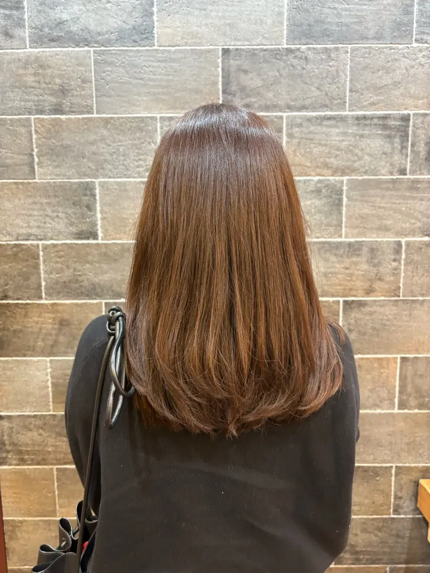 ロング アッシュ ボブ レイヤーカット 栗原 鈴華🌻のヘアスタイル