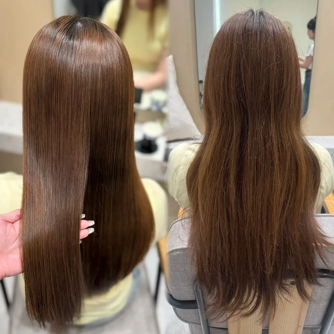 ロング カラー パーマ カット ヘアカラー 縮毛矯正 トリートメント 🌜美髪矯正/艶髪 /ボブ/こころ🌛のヘアスタイル