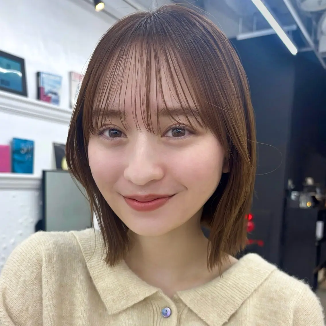 ショート カラー ボブ 似合わせカット カット トリートメント 顔まわり🥨レイヤー /透明感/水口舞奈のヘアスタイル