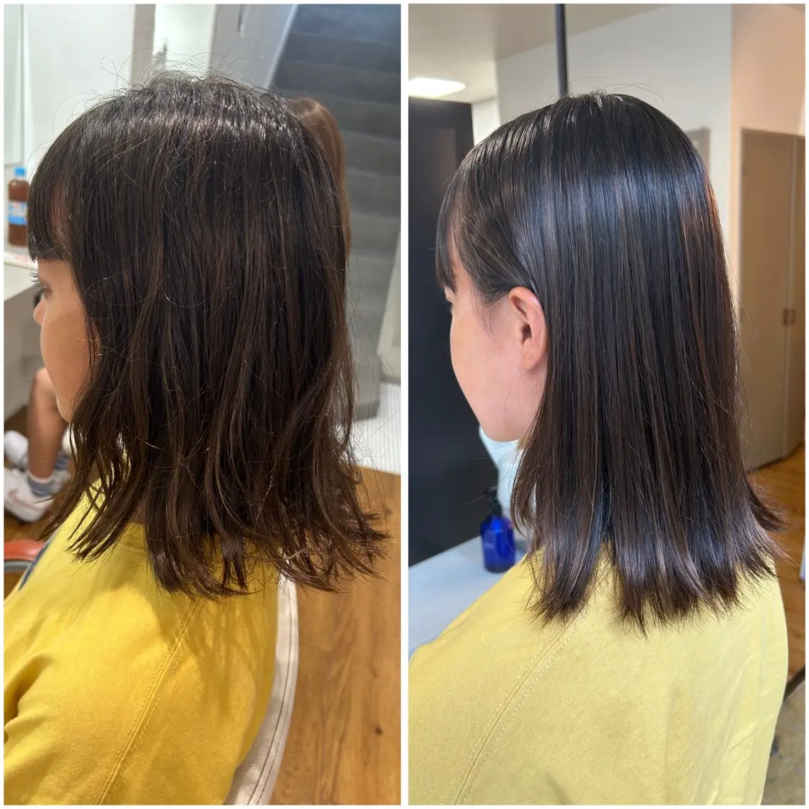 ミディアム 縮毛矯正 ながの みさきのヘアスタイル