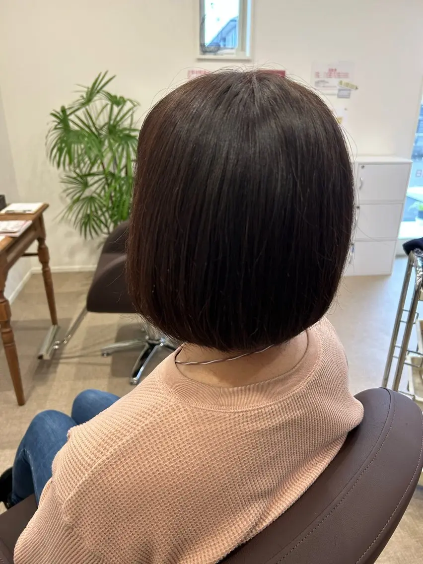 ミディアム ショートボブ ボブ カット アミオーガニック カラーのヘアスタイル