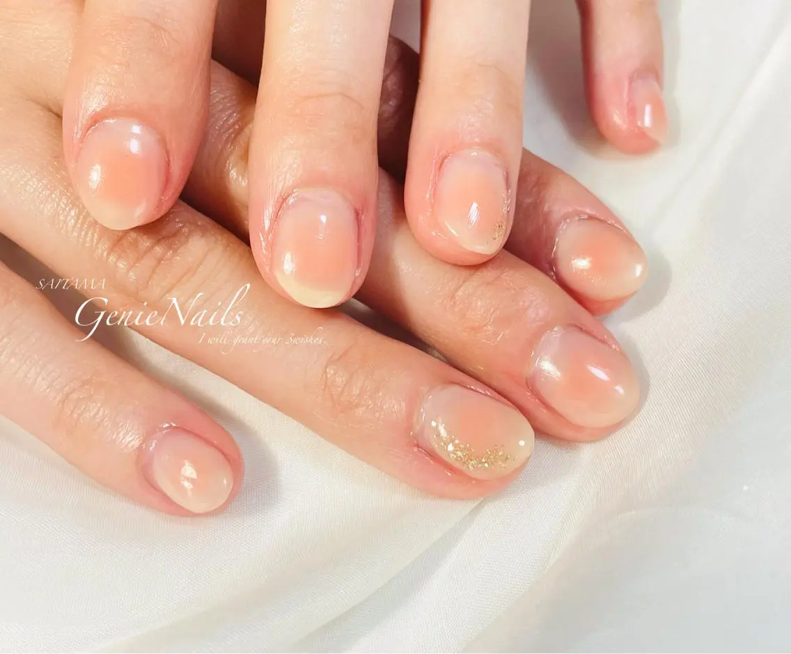 ネイル ロングネイル ニュアンスネイル 夏ネイル Genie Nailsのネイルデザイン