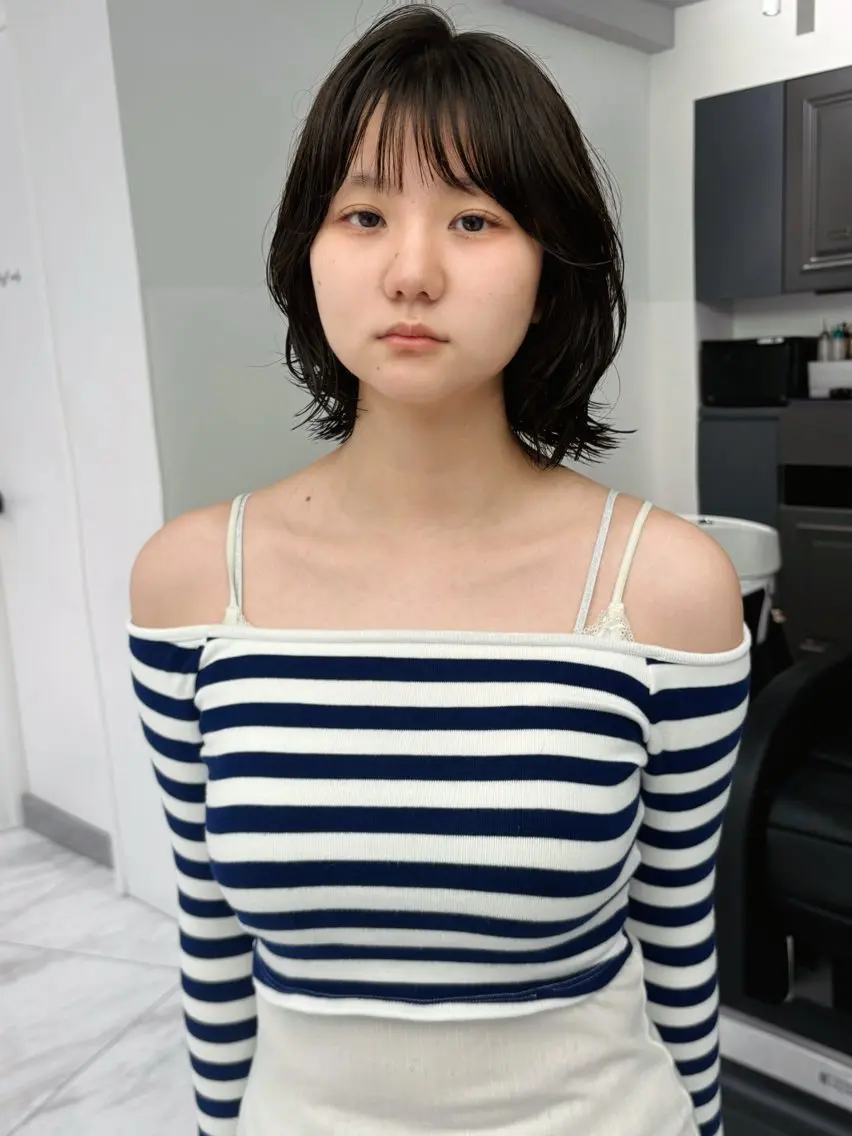 ショート パーマ ボブレイヤー ボブ レイヤーカット カット パーマ Kureha/ネイル トレンドヘアのマツエク・マツパデザイン