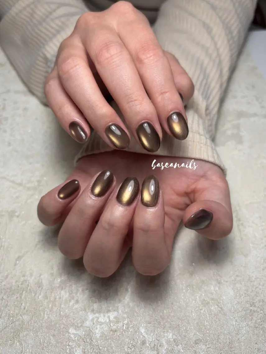 ネイル マグネットネイル ハンドネイル 枚方 Basea nails Minaのネイルデザイン