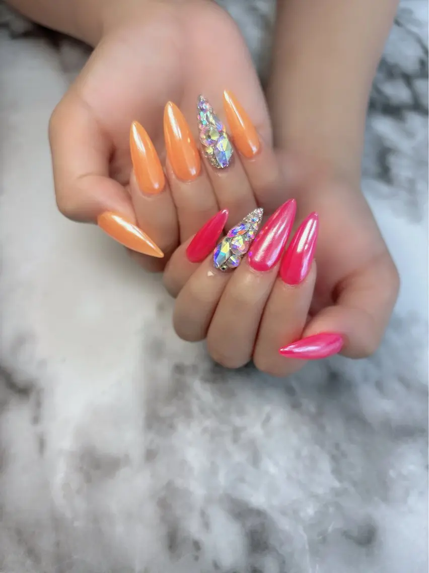ネイル オーロラネイル ハンドネイル Kayo 💅のネイルデザイン