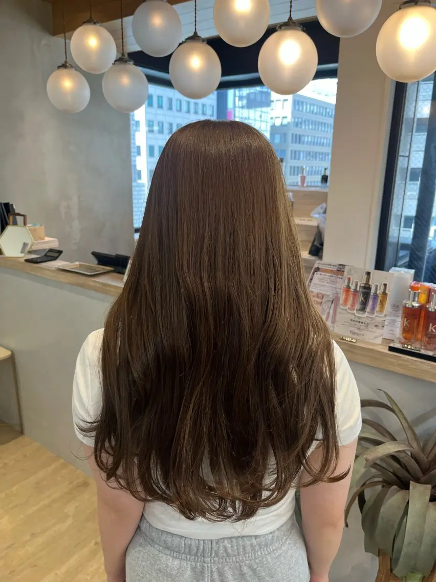 ロング カラー ヘアカラー トリートメント しょうき|韓国レイ ヤーハッシュカットのヘアスタイル