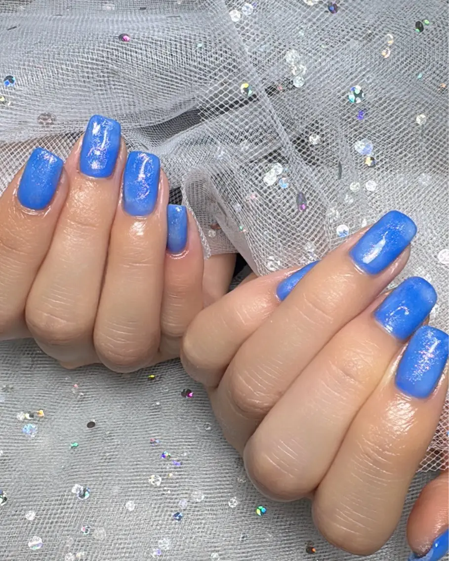 ネイル ブルー ニュアンスネイル ハンドネイル MATATABI. kumiのネイルデザイン