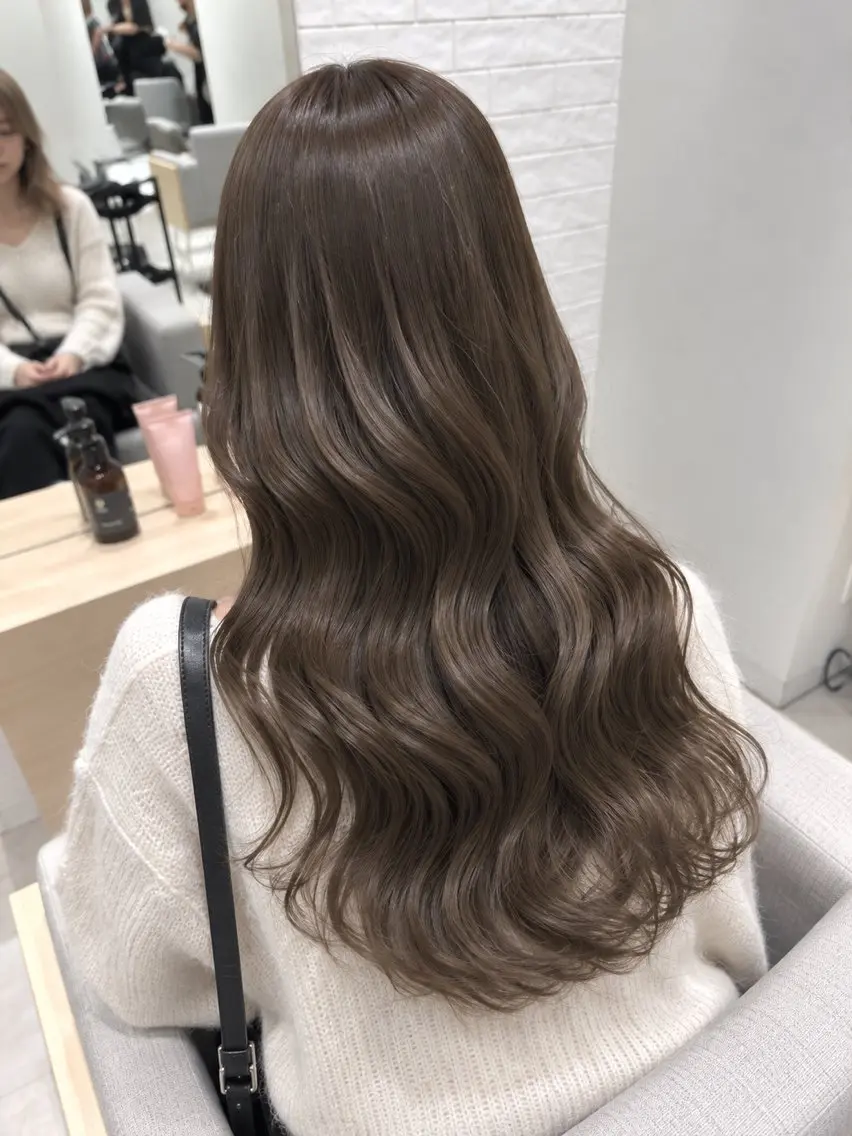 ロング カラー ロングレイヤー 韓国風ヘア レイヤーカット ロング カット ヘアカラー トリートメント 銀座/ハイレイヤー/ 艶髪カラー/田中颯士のヘアスタイル