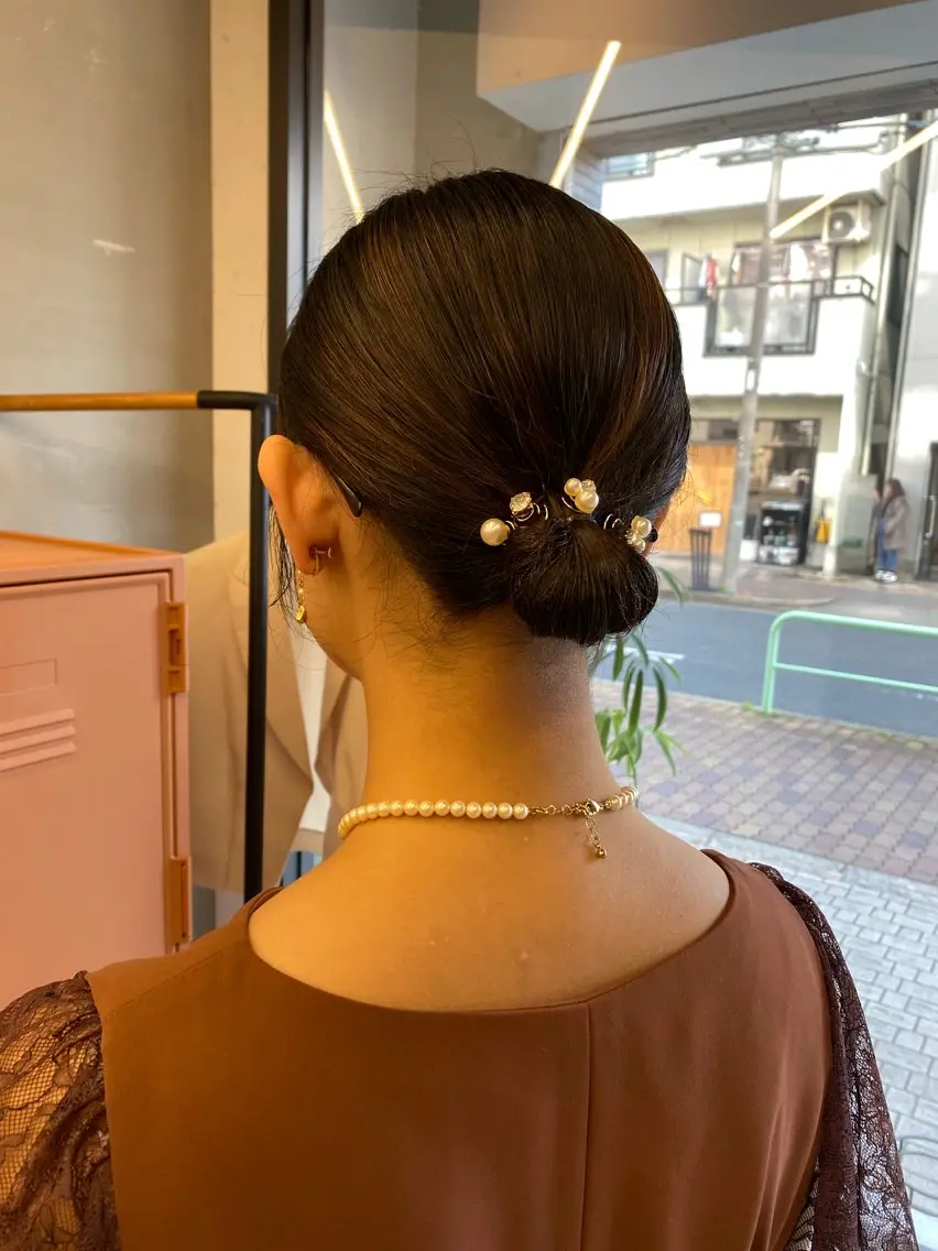 ミディアム ヘアアレンジ ヘアセット お呼ばれヘア｜ 金山｜山本夏菜のヘアスタイル